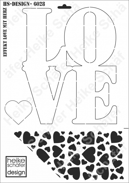 Schablone-Stencil A3 343-6028 Love Herz